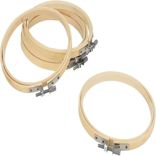 20 PCS 5 Inch Bamboo Embroidery Hoop, Adjustable Cross Stitch Circle Ring for Craft Sewing, DIY Project, Decoration {4}