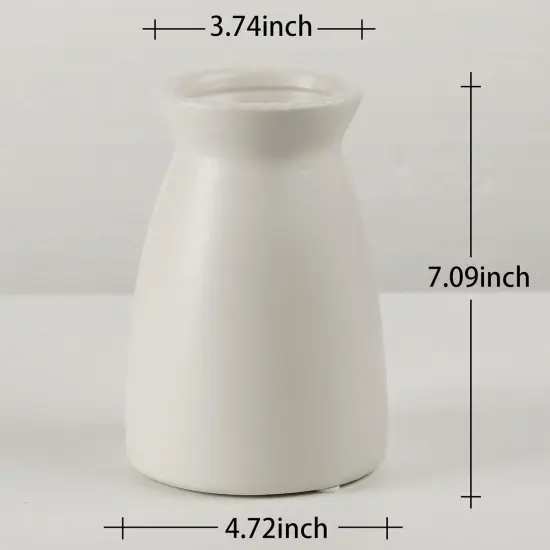White Ceramic Vase &ndash; Minimalist Home Decor Vase for Flowers, Centerpieces, and Modern Interiors (Cream White) {4}