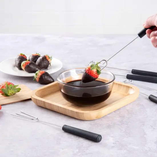 Chocolate Dipping Tool Set 1 Durable Candy Dipping Set - 6 Different Shapes Dishwashable Stainless Steel Dipping Fork Set With PP Handle For Truffles And Pralines {3}