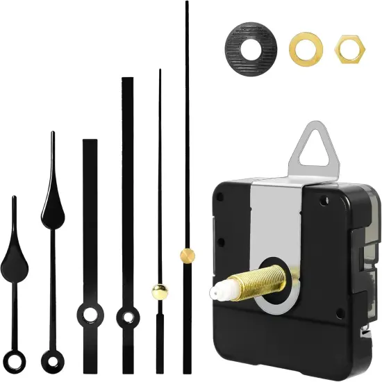 28mm Quartz Long Shaft Clock Movement Kit - DIY Wall Clock Mechanism with 1-1/10 Inch Shaft, 2 Pairs of Hands, Replacement Clock Repair Kit {1}