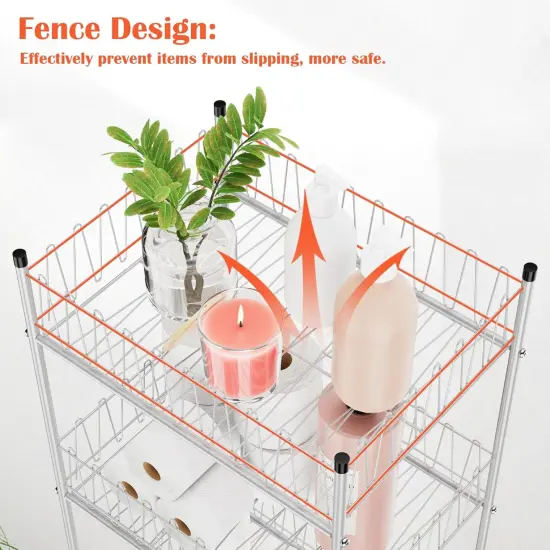 5-Tier Metal Water Bottle Organizer &ndash; Freestanding Beverage Shelf with Adjustable Feet, Silver Rust-Proof Design for Kitchen, Pantry, Living Room (16.7&rdquo;x12.5&rdquo;x60.6&rdquo;) {3}