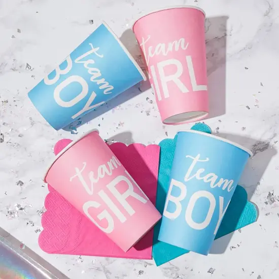Paper Party Cups, Gender Reveal Party Supplies (12 oz, Pink and Blue, 50-Pack) {4}