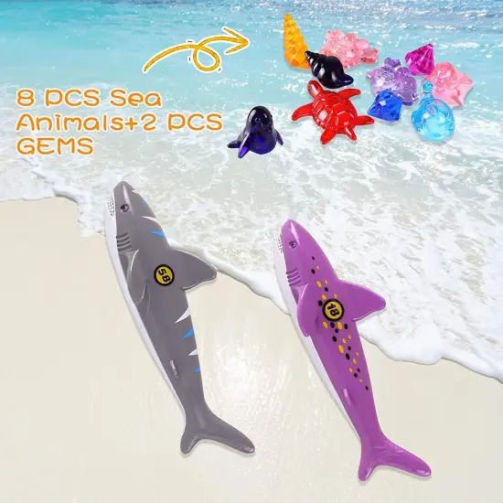 Summer Pool Diving Swimming Toys for Kids, Fun Swim Games Sinking Set, Underwater Dive Gifts with Storage Bag Include Torpedo Gems Shark Rings Sea Animals for Boys Girls Toddlers 20 Packs {4}