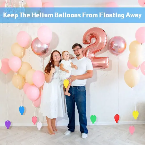 Aoriher Colorful Plastic Balloon Weights Balloon Shaped Weights for Party Celebration Decoration Supplies, White Purple Red Green Yellow Blue Pink (36 Pcs) {4}