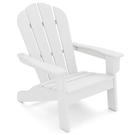 HDPE Kid's Adirondack Chair with High Backrest and Armrests Perfect Use for All Seasons Pink {7}