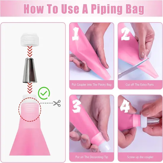 Cake Decorating Supplies Kit Tools 255pcs, Cake Decorating Set with Cake Turntable, 12 Numbered Icing Piping Tips, Cookie Cutters, Icing Smoother & Other Accessories for Cake Decoration (255 PCS) {4}