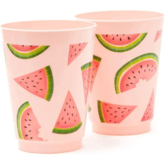 Pink Plastic Tumbler Cups for Watermelon Party (16 oz, 16 Pack) {5}