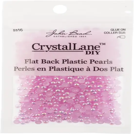 Crystal Lane DIY SS16(4mm) Plastic Pearl Flatback Rhinestones, 975pcs Light Purple AB {3}