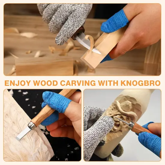 42PCS Wood Carving Kit for Beginners,14 Basswood, Wood Whittling Kits for Beginner and Kids, Wood Carving Tools with Safety Protection. 10pcs Carving Knife with 14pcs Basswood Block. {2}