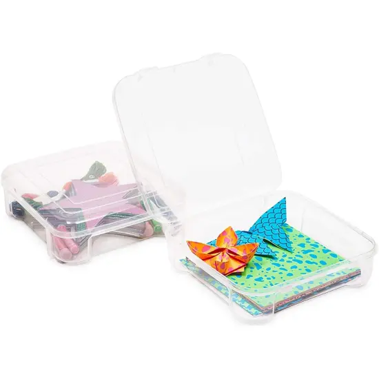 Stackable Plastic Craft Storage Containers for Origami Paper (2 Pack) {4}