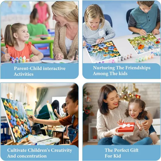 2 Pack Flower Paint by Number Framed, Flower Paint by Numbers for Adults Beginner, Adults Paint by Number Kits Flower {5}