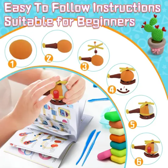 Air Dry Clay, 50 Colors Safe & Non-Toxic, Super Light Magic Clay with 3 Sculpting Tools, Non-Sticky, DIY Modeling Clay for Boys & Girls, Ideal Art Crafts Gift for Kids and Adults {1}