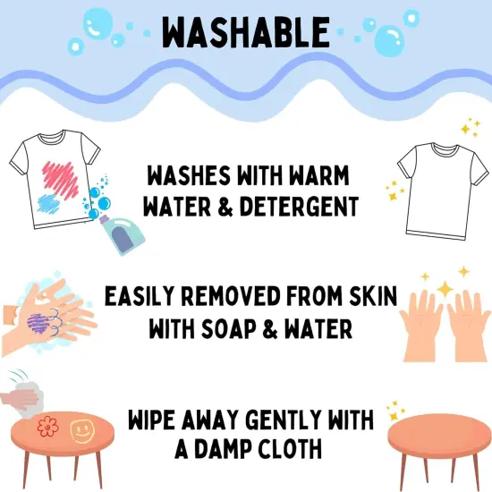 Solid Tempera Paint Sticks, 24 Colors, Washable Paint Sticks for Kids, Non-Toxic, Quick Drying, Allergen Free, Comes in Classic, Metallic, & Neon Colors {4}