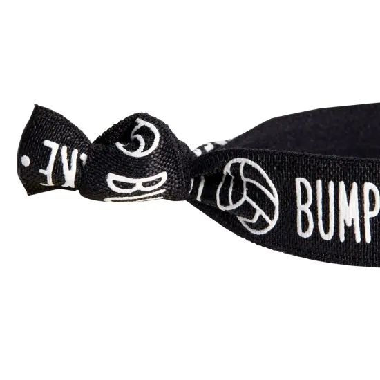 50-Pack Volleyball Hair Ties for Girls, Accessories, Bracelets, Elastic Bands, Bulk Gifts for Team Featuring the Words "Bump - Set - Spike - Repeat" (3.35x0.6 in) Black {7}