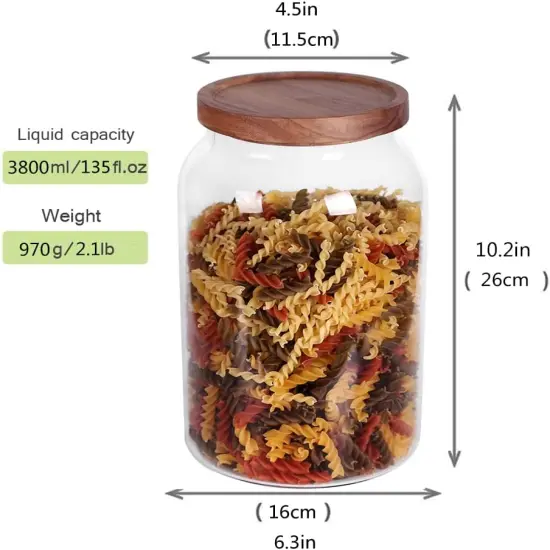 1 Gallon Glass Jar with Airtight Lid and Anti-Skid Bottom for Dry Food Storage {2}