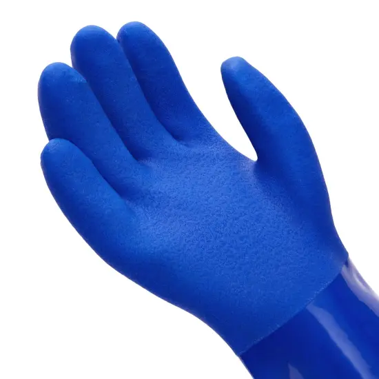 2 Pairs Heavy Duty Rubber Cleaning Gloves for Kitchen, Household, Dishwashing, Reusable and Cotton Lined (Small Size, Blue) {7}