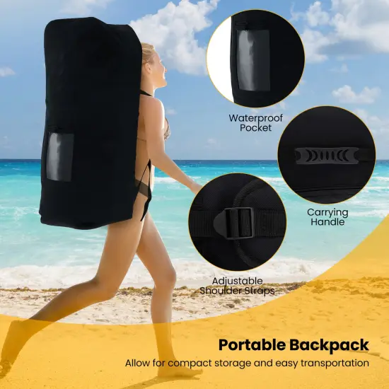 Blue Yellow Inflatable SUP Board Drop Stitch PVC EVA Adjustable Paddle Lightweight {4}