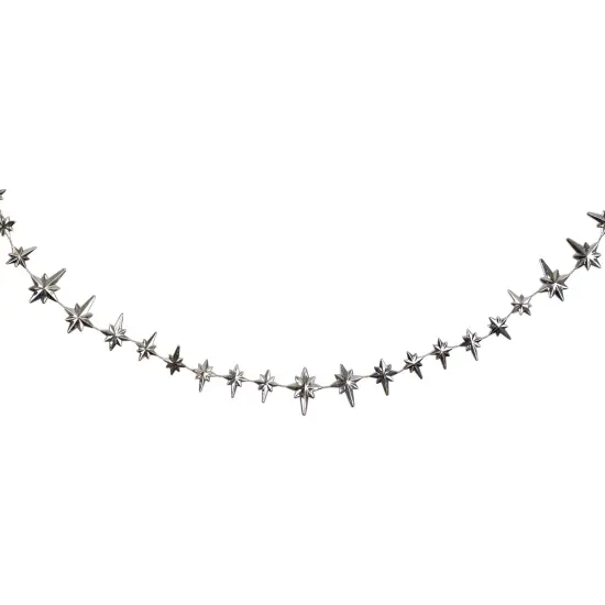 Northlight Shiny Star of Bethlehem Christmas Garland - 9' x 1" - Silver - Unlit {7}