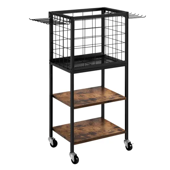 Multi-Functional Weight Rack for Home Gym &ndash; Portable Storage Organizer with Wheels, Hooks & Yoga Mat Holder for Dumbbells, Resistance Bands, Blocks {6}