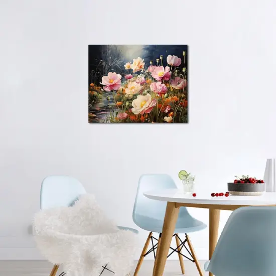 Flowers Paint by Numbers, Floral with Poppies in Water Paint by Numbers for Adults, Flowers Paint by Number with Brushes and Pigment for Home Wall Deco {2}