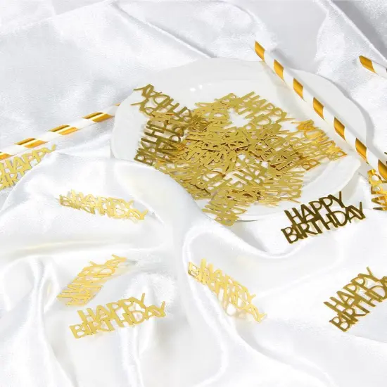 Gold Happy Birthday Confetti Birthday Party Decorations Baby/Adult Birthday Table Scatter Party Supplies 100PC {4}