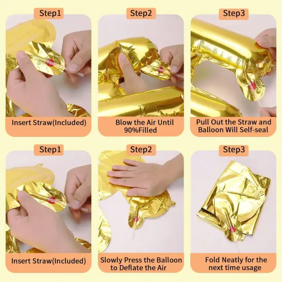 Gold Happy Birthday Balloons 16 Inch Mylar Foil Letters Balloons Happy Birthday Banner {5}