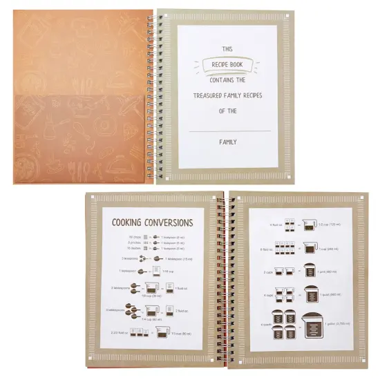 Family Recipe Book To Write In, Spiral Bound DIY Make Your Own Cookbook with 90 Pages (Blank Inside, 6.5 x 8.2 In) Grey {5}