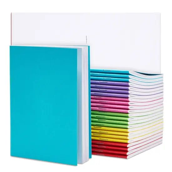 24 Pack Blank Books for Kids to Write Stories, A6 Colorful Notebooks Bulk, 4.3x5.5 in Unlined Travel Journals Scrapbooks for Students Sketching Multicolor {1}