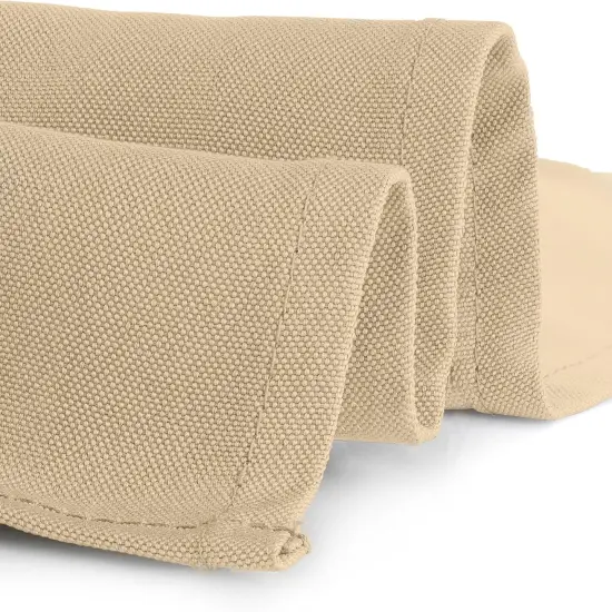 Cloth Napkins - 17 x 17 Inch Beige Dinner Napkins - Set of 12 Soft & Absorbent Washable Fabric Cloth Table Napkins with Hemmed Edges for Hotel Restaurant, Holiday Parties & Wedding {4}