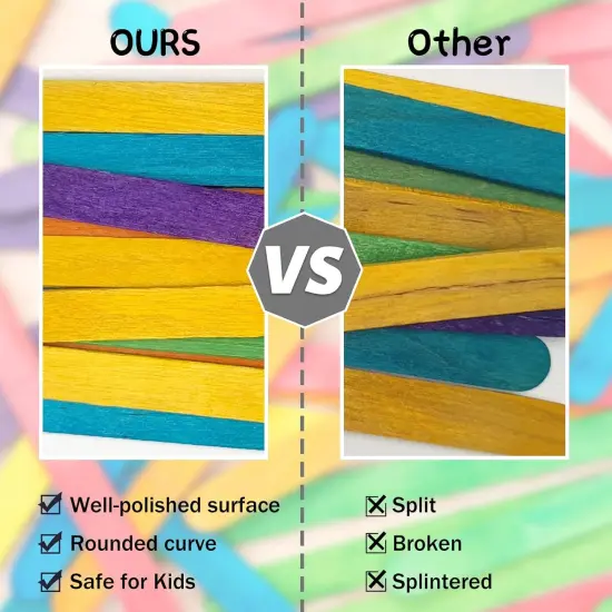 240 Pcs Colored Popsicle Sticks for Crafts, 4.5 Inch Wooden Ice Cream Sticks, Rainbow Colors, Great for DIY Creative Designs and Children Education {2}