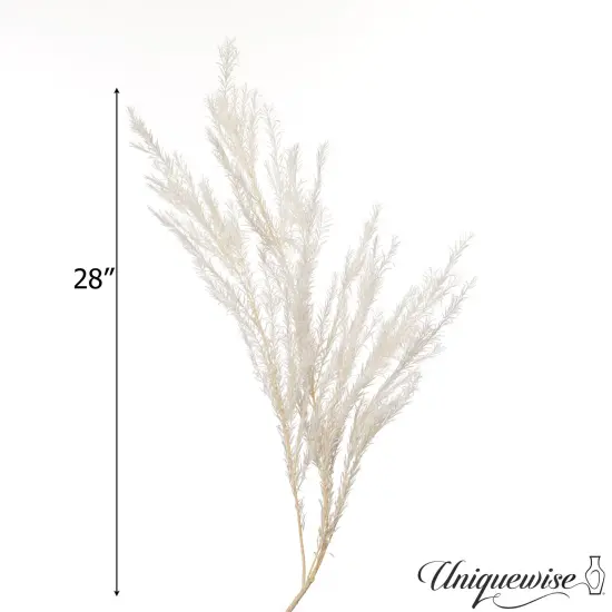 Uniquewise Preserved Real Floral Stems Chic Vase Fillers & Accents for Bouquets Centerpieces & Ornamental Displays Ideal for Home Office Boutique Cafe Resto Bar and Event Decor White m. bracteata {6}