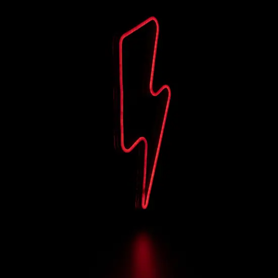 Northlight LED Lightening Bolt Neon Lighted Wall Art - 18.75" - Red {6}