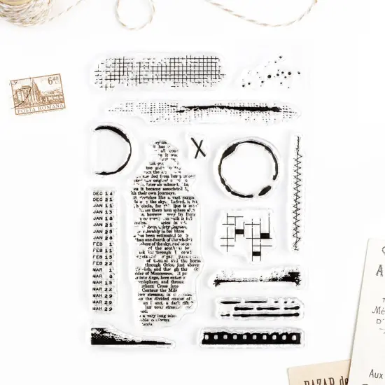 Textures & Mini Coffee Stains, Clear Stamps 4x6 inch by Wintertime Crafts {2}