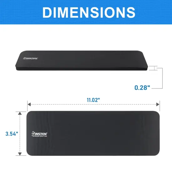 Keyboard Wrist Rest Pad Ergonomic Support for Computer Laptop Typing, Black, 11" x 3.5" {6}