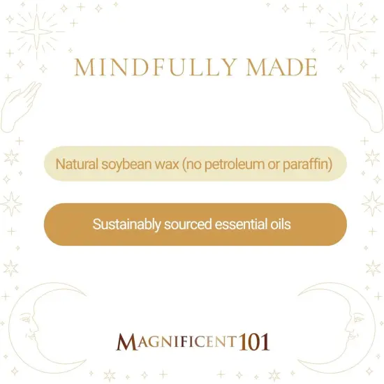 Magnificent 101 Set of 3 Long-Lasting Abundance Unlimted Mindset Smudge Candles | 3.5 Oz Each - 42 Hour Burn | Made of Soy Wax, Sage Herbs for House Energy Cleansing & Manifestation White {4}