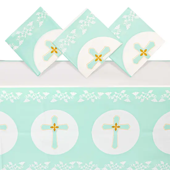 3 Pack Disposable Plastic Table Covers, Baptism Decorations, Easter Tablecloth (54 x 108 In) White {1}