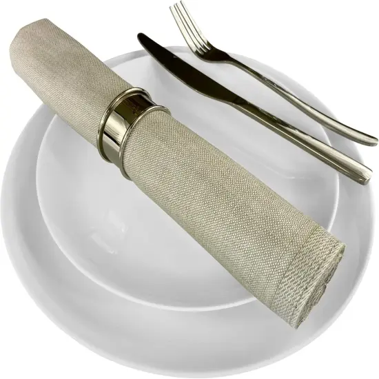 Premium Cotton Linen Napkins (Set of 4) 56% Cotton 44% Linen Light Sage Napkin 20"x20" Soft Durable Jacquard Woven Cloth Stain Release Fabric, Machine Washable, Table Linens {2}