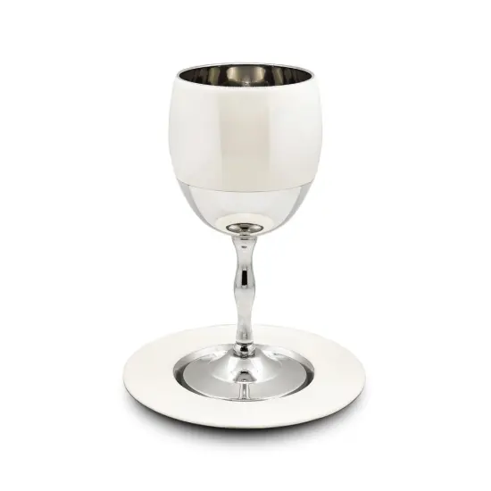 Kiddush Cup with White Enamel Design {1}