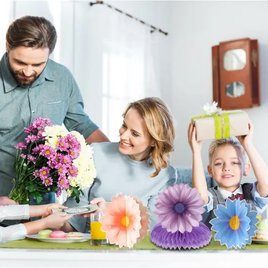 10 Pieces Sunflower Honeycomb Centerpiece Table Toppers, Autumn Summer Spring Birthday Decor for Women Kids Office {5}