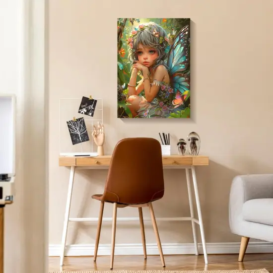 Butterfly Fairy in The Forest Paint by Number for Adults Beginner Girl with Flower Butterfly Pictures Paint by Numbers Digital Oil Artwork Butterfly Girl Painting by Number Without Frame 16x20 Inch {3}