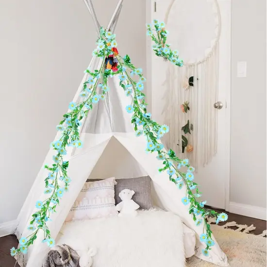 Summer Flower Garland Artificial Daisy Garland Fake Hanging Vines with Daisy Flowers for Wall Home Party Wedding Indoor Outdoor Decor {2}