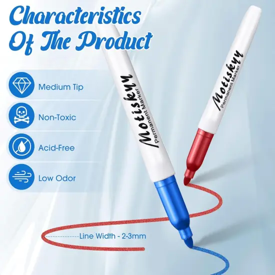 72 Pcs Metallic Marker Pens Bulk Fine Point Metallic Permanent Markers Paint Pens for DIY Crafts, Artist Illustration, Gift Card Making, Crafts, Scrapbooking(Multicolor) {2}