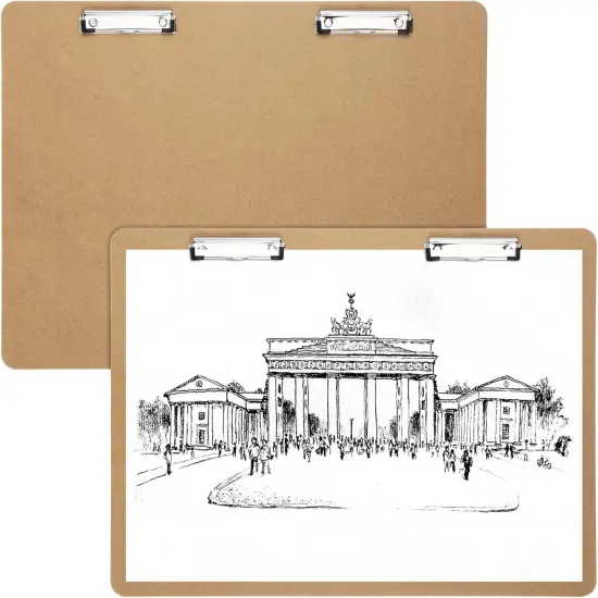 2PCS Extra Large Clipboards, 23&rsquo;&rsquo; x 17&rsquo;&rsquo; Clipboard, A3 Horizontal Wooden Clip Boards, Low Profile Clip Art Clipboard for Drawing, Sketching, Art Supplies, Landscape for Home Office {1}