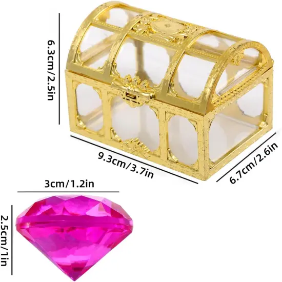 Diving gem Pool Toys Sand Toys,14 Color Diamond Treasure Chest Summer Swimming gems Pirate Diving Toy Set Underwater Swimming toyChildren's Game Gifts for Boys and Girls(Golden) {5}
