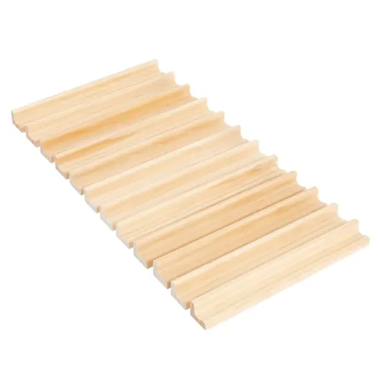 12 Pack Wooden Letter Racks for Scrabble Tiles Pieces, Replacement Game Tray Holders for Crafts (7.5 x 0.75 x 0.85 in) {5}
