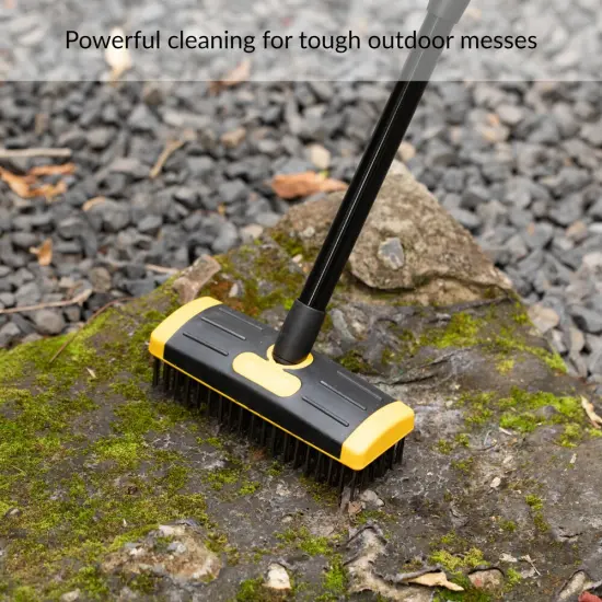Gardenised 4-in-1 Durable Crack Weeder, Scraper, Moss & Debris Remover, and Cleaning Brush with 2 Replaceable Bristle Heads for Lawn, Patio, Driveway, Exterior Wall, and Yard Maintenance {2}