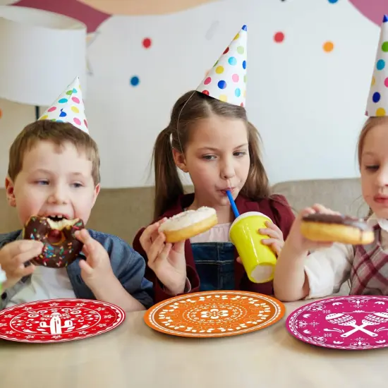 48PCS Mexican Fiesta Happy Birthday Decorations Mexican Serape Paper Plates Mexican Party Decorations Fiesta Party Plates for Taco Carnival Birthday Baby Shower Party Supplies {5}