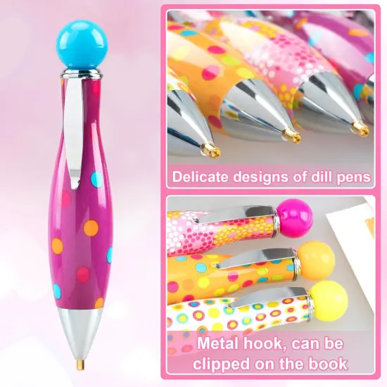 6pcs Colorful 5D Diamond Art Pens with Tray, Round Square Diamond Beads Painting Tools for Adults {2}