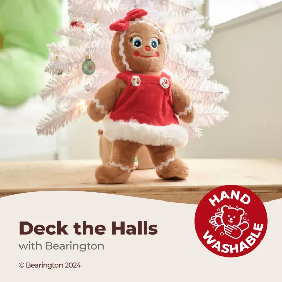 Bearington Holly Ginger Gingerbread Plush, Gingerbread Stuffed Animal, 10 In Christmas Doll, Ideal Christmas Stuffed Plush Gift for Toddlers, Kids & Teens, For Ages 3-14 Brown {3}