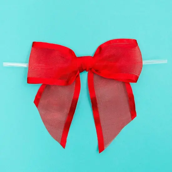 Red Organza Bow Twist Ties for Favors and Treat Bags (1.5 Inches, 36 Pack) {7}